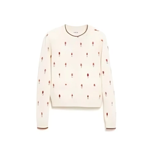 BARRIE Cardigan in cashmere with a floral motif