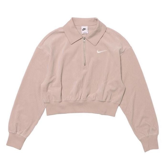 NIKE ベロアクロップド1/4ジップトップ