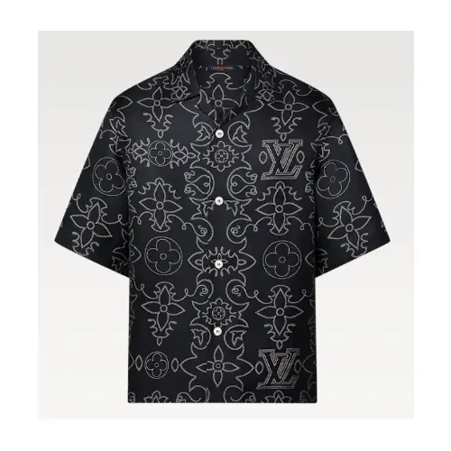 LOUIS VUITTON プリントショートスリーブシルクシャツ