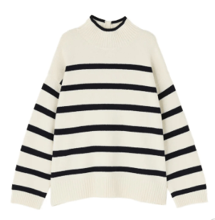 NATURAL BEAUTY BASIC バックボタンタートルニット