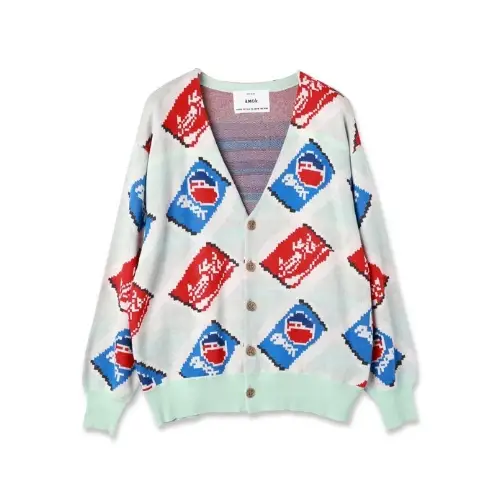 AMOK CAN ARGYLE KNIT CARDIGAN