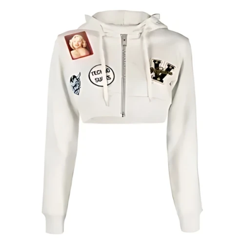VAQUERA patch-detail cotton cropped hoodie
