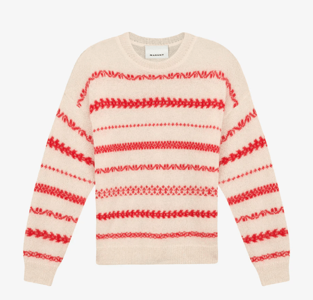 ISABEL MARANT Amory ストライプ入り ブラッシュドモヘア セーター