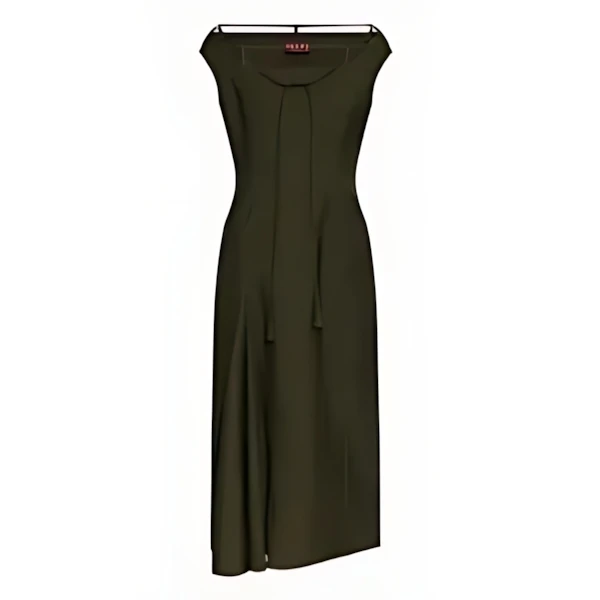 GUCCI GREEN Wool dress with pockets