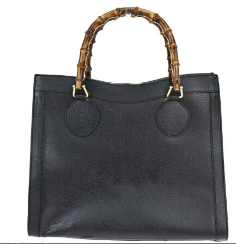 GUCCI バンブー ハンドバッグ ブラック レザー