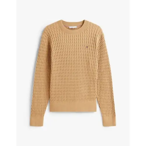 Tommy Hilfiger コットンケーブルファインゲージロングスリーブセーター