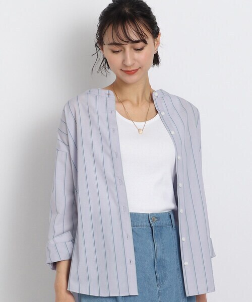 SHOO・LA・RUE バンドカラーシャツ
