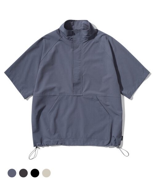 EASY NO EASY Heavy nylon short sleeve anorak jacket - Air Force