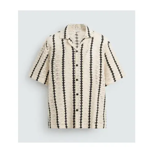 ZARA クロシェ編み構造シャツ