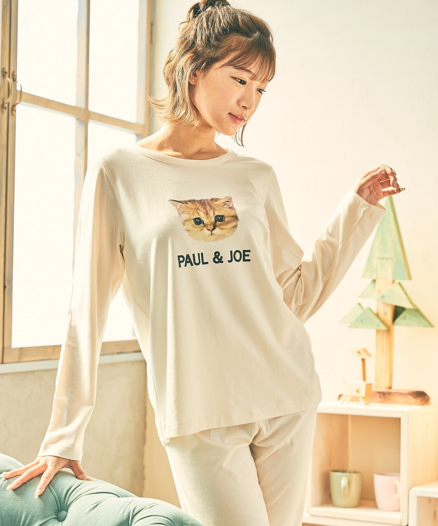 PAUL＆JOE ヌネット&ロゴプリント　ロングTシャツ