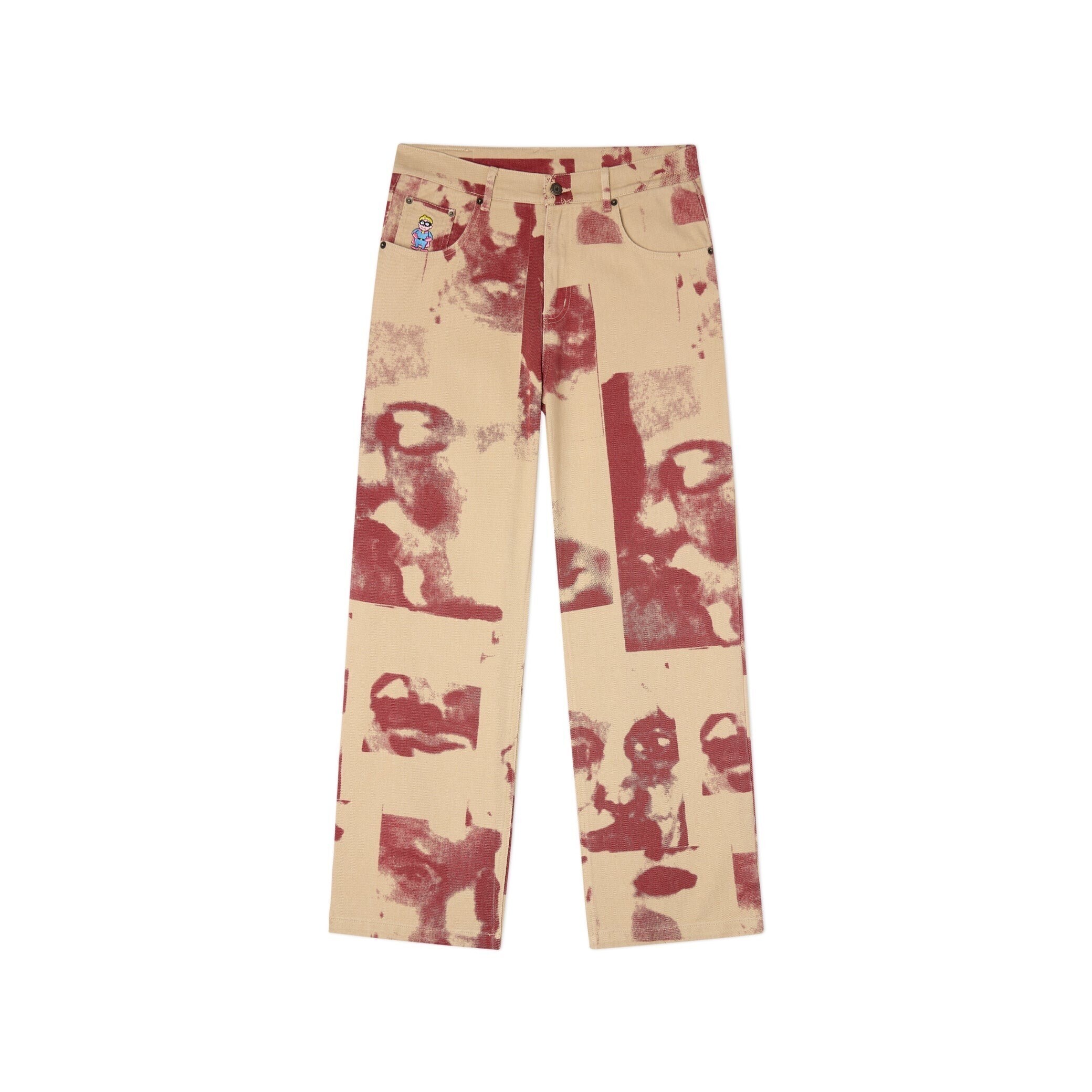 KidSuper Studios COLLAGE FACES TWILL PANTS [TAN]