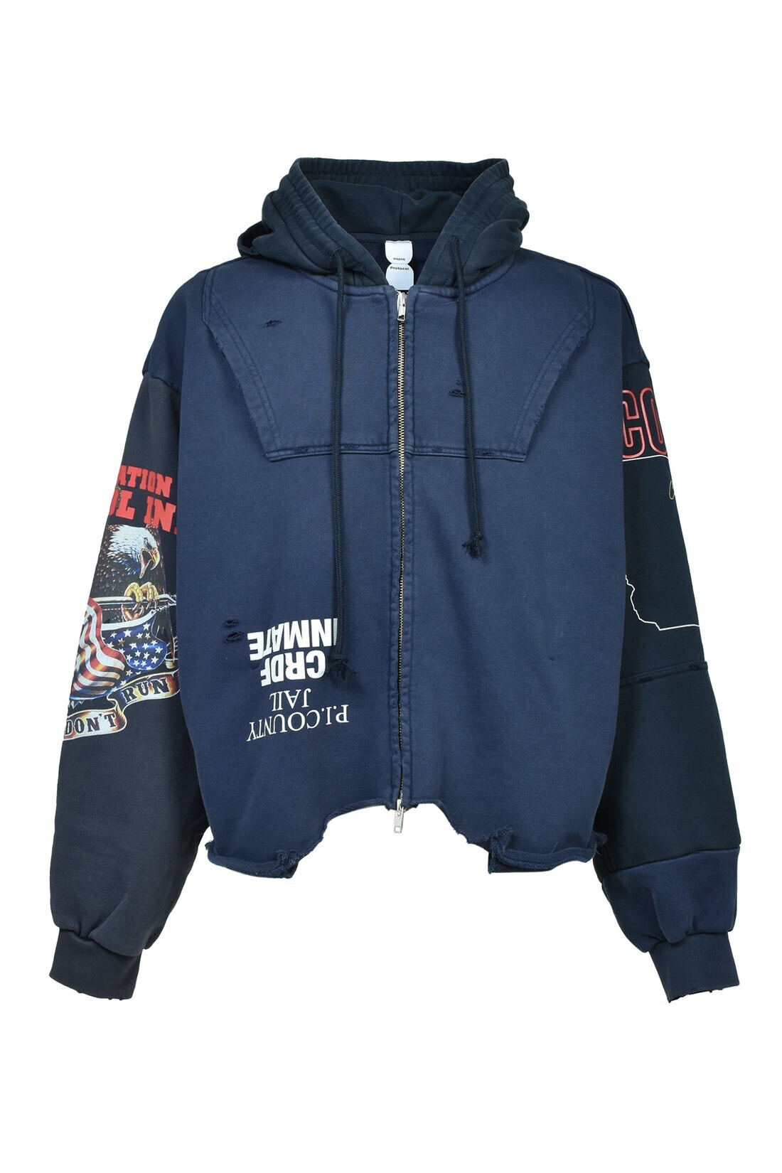 Protocol Index UPSIDE DOWN ZIP HOODIE (EXCLUSIVE) / NVY