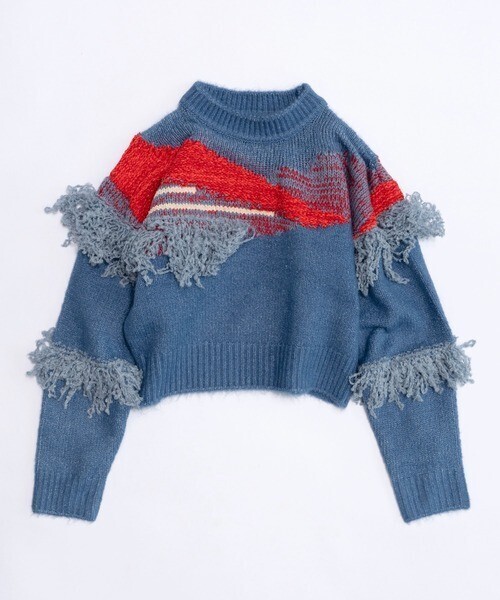 MAISON SPECIAL Mix Yarn Fringe Knit