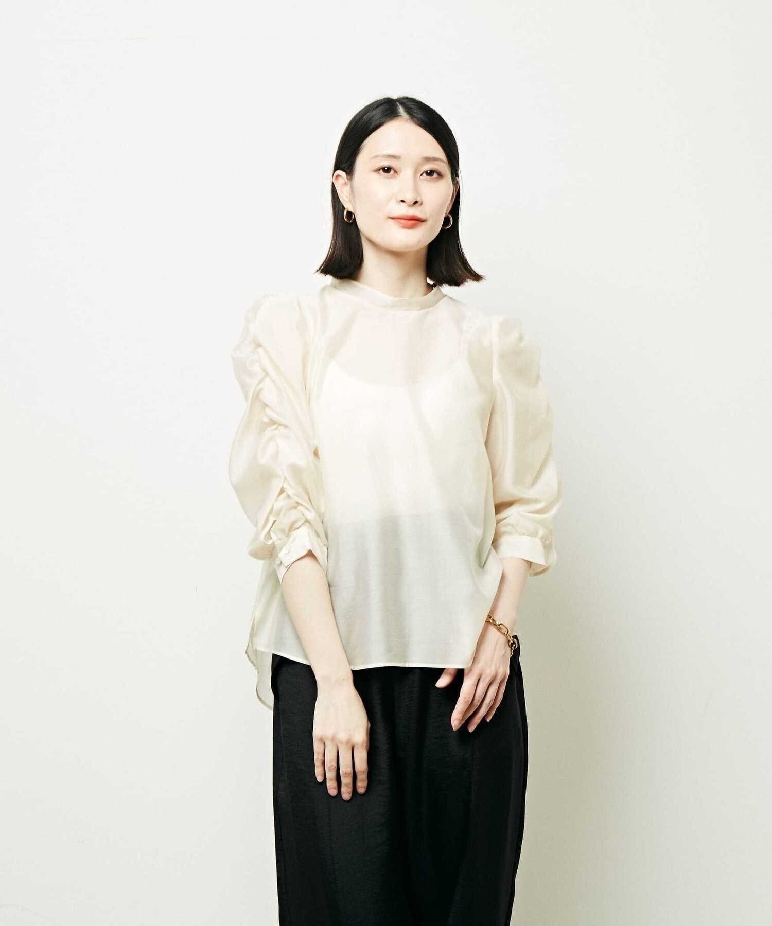 soffitto 袖ボリュームシアーブラウス