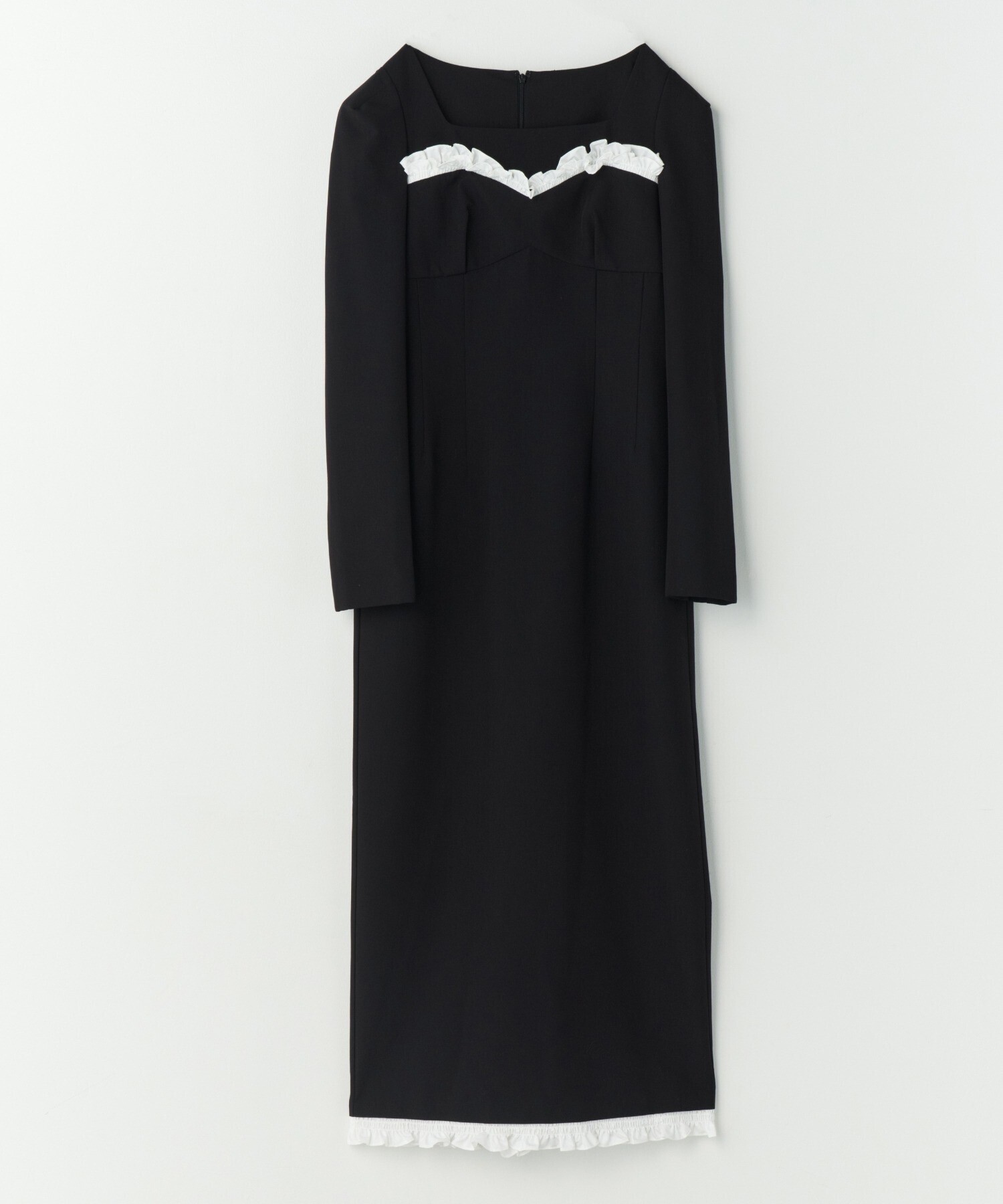 ANDRESD フリルトリムロングドレス / frills trim long dress