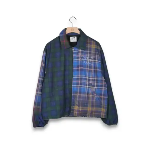 Warren Lotas Hybrid-Plaid Nylon Jacket