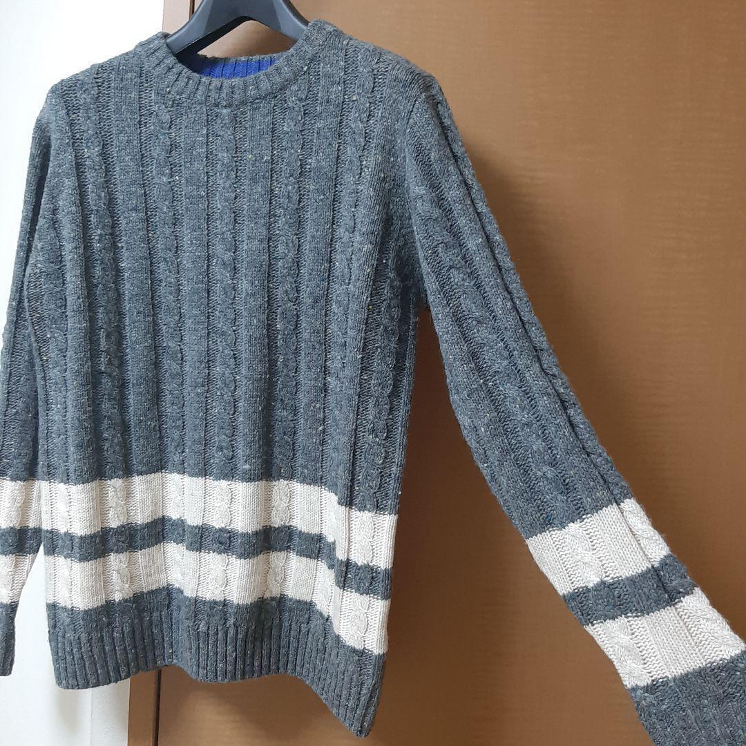 graniph クルーネックケーブルニット
