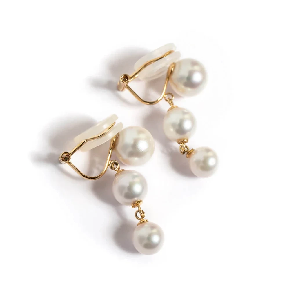 Ops. 10K Triple Pearl Earring TRESHE