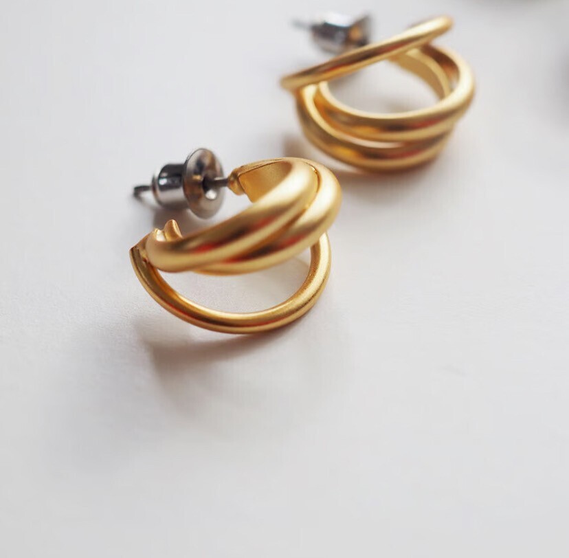 PINK OWL BIJOU トリプルフープピアス・イヤリング