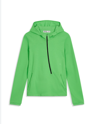 OPEN YY CURVED JERSEY HOODIE, LIME GREEN