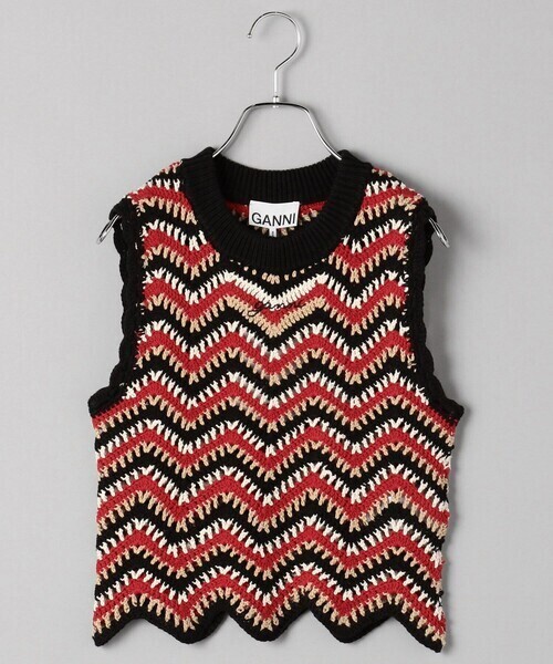GANNI Cotton Crochet Vest