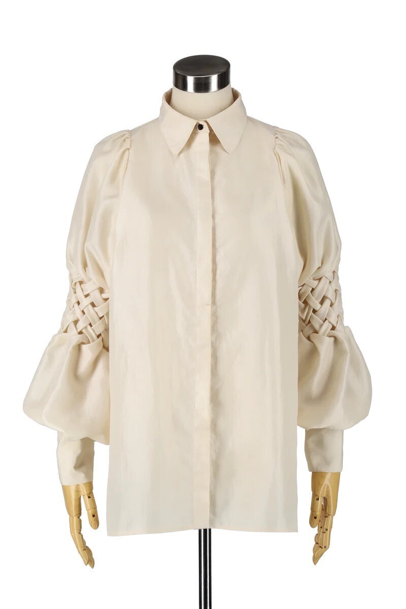 CREATE CLAIR BUBBLE SLEEVE BLOUSE