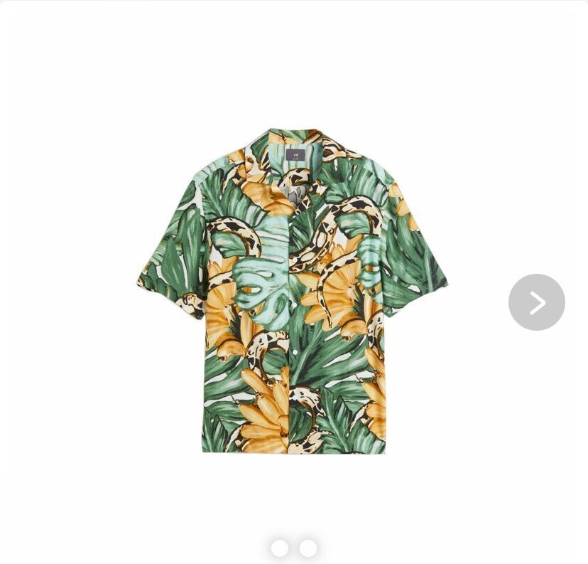 H&M リラックスフィット オープンカラー パターンリゾートシャツ