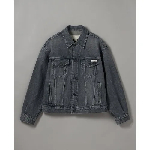 Calvin Klein デニムジャケット - 90s ブルーアッシュストーントラッカージャケット