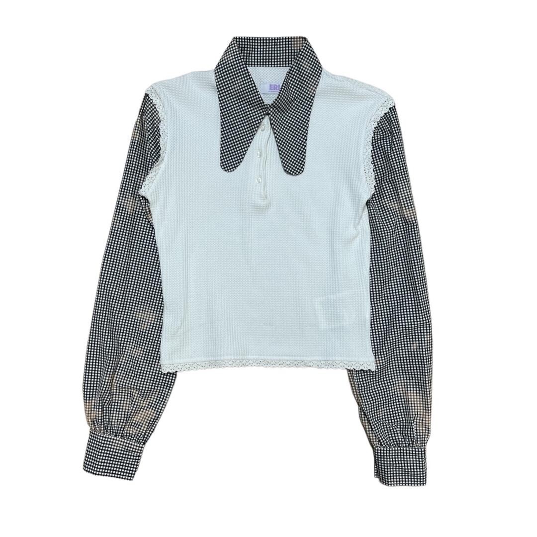Erl Printed Knit Combo Blouse