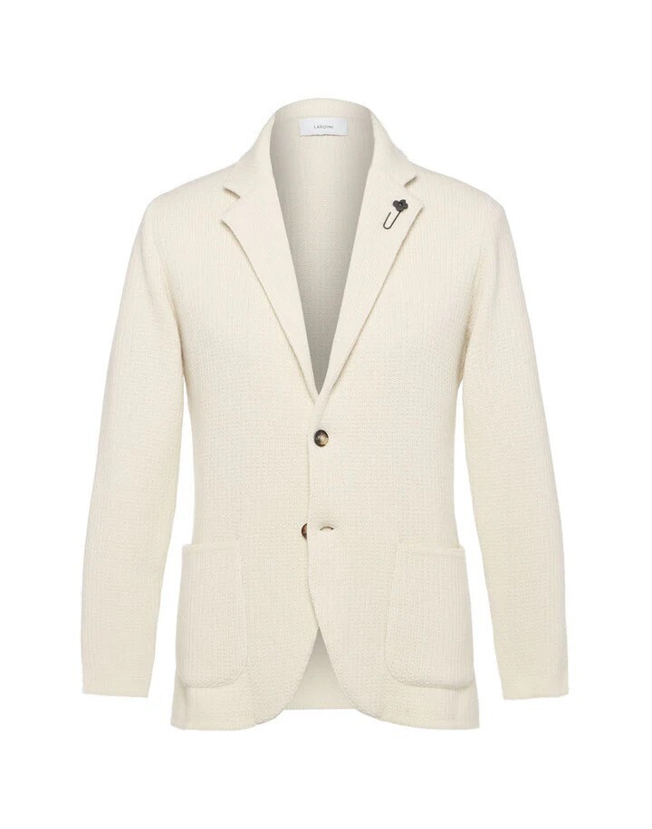 LARDINI エコカシミヤハニカムステッチニットジャケット