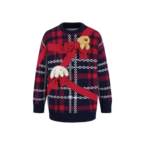 13DE MARZO Christmas Bow Vintage Sweater