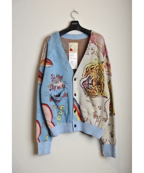 SEVESKIG SEVESKIG vs RIDAWO Six-Color Jacquard Knit Cardigan