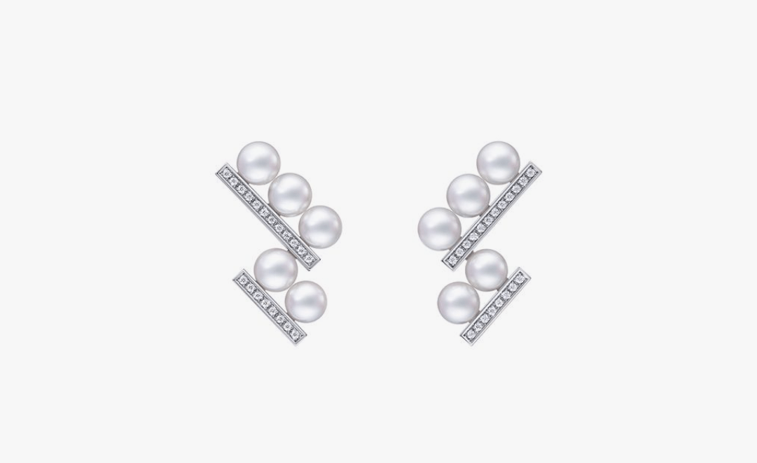 TASAKI バランス ステップ ネオ ダイヤモンド パヴェ イヤリング