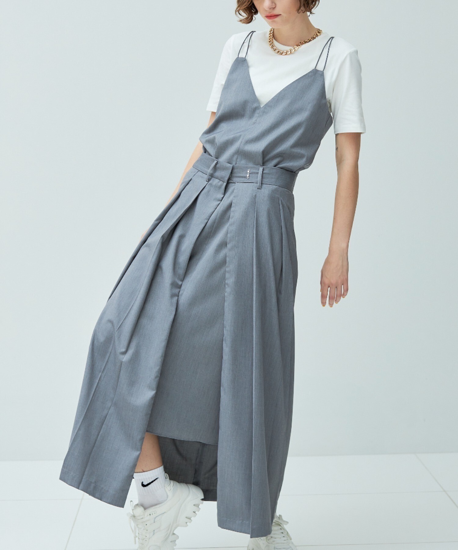 casane 3wayプリーツプラスキャミワンピ