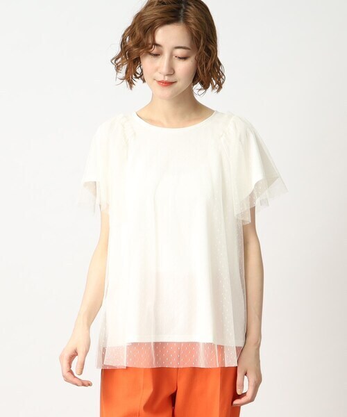 grove ドットチュールレイヤードカットソー
