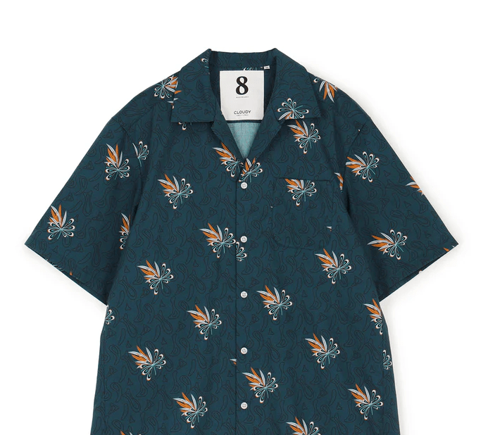 CLOUDY African Textile Shirt BLUE "羽音"