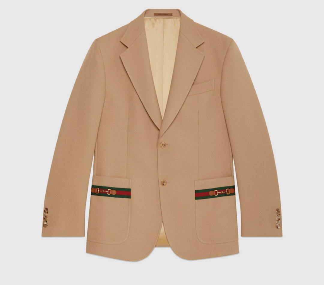 GUCCI ウェブ ストライプ付き フルイドドリル フォーマルジャケット