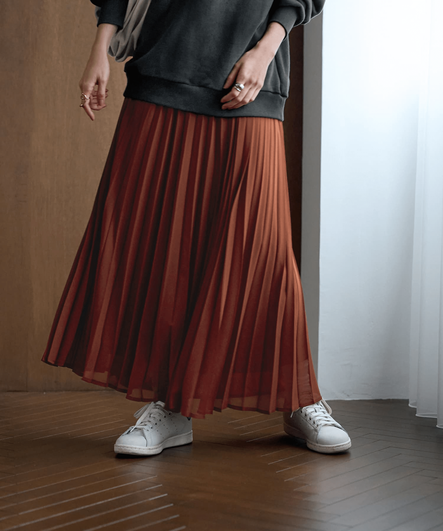 STYLE DELI シフォンジョーゼットプリーツスカート