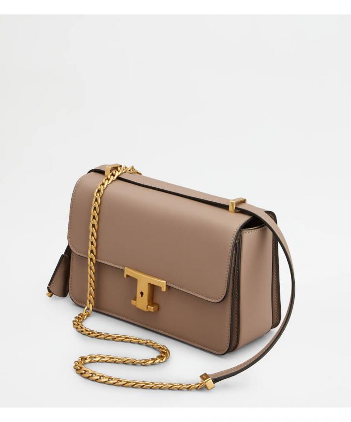 TOD'S T タイムレス レザー フラップ バッグ ミニ