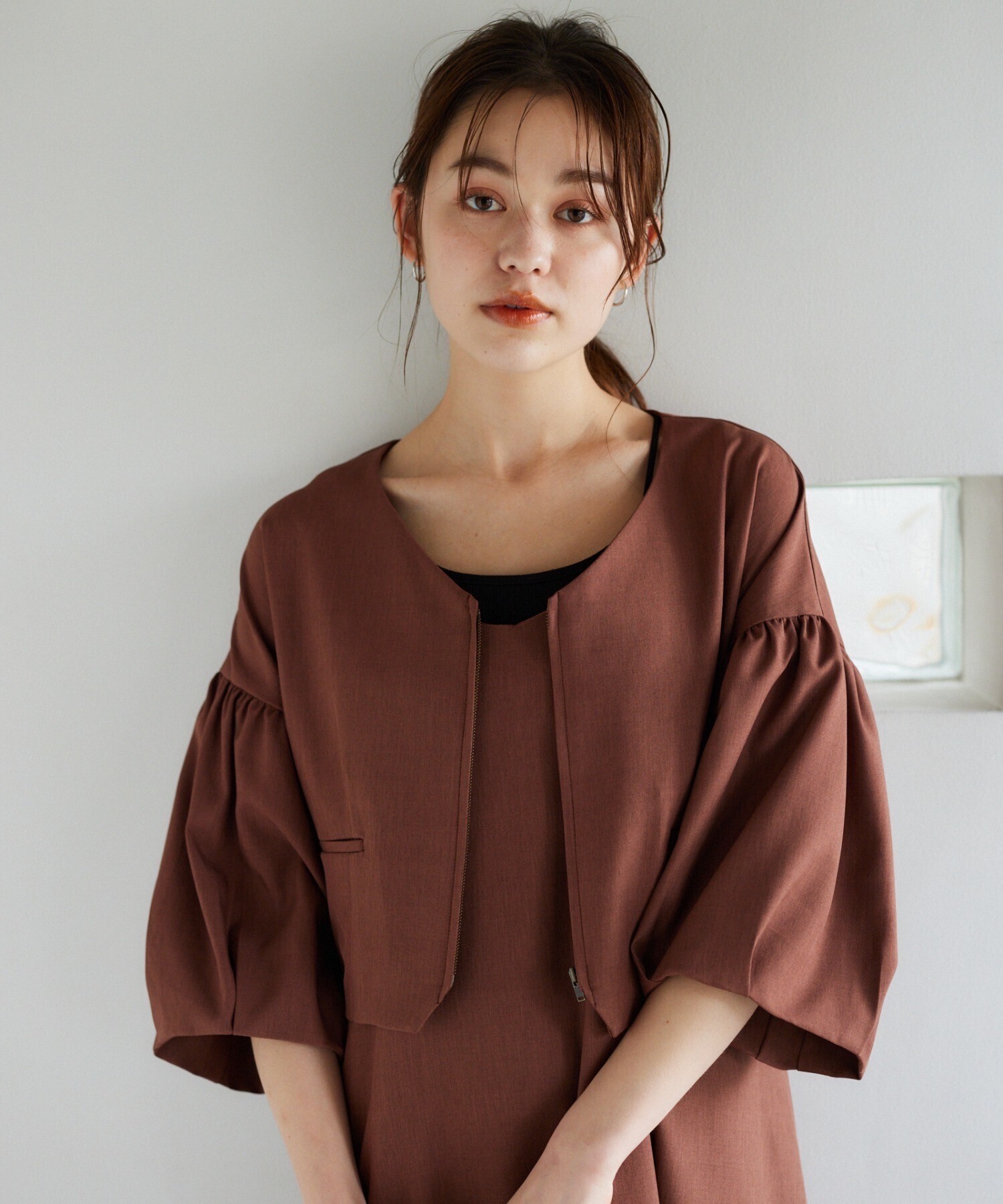 mysty woman 袖コンショートブルゾン