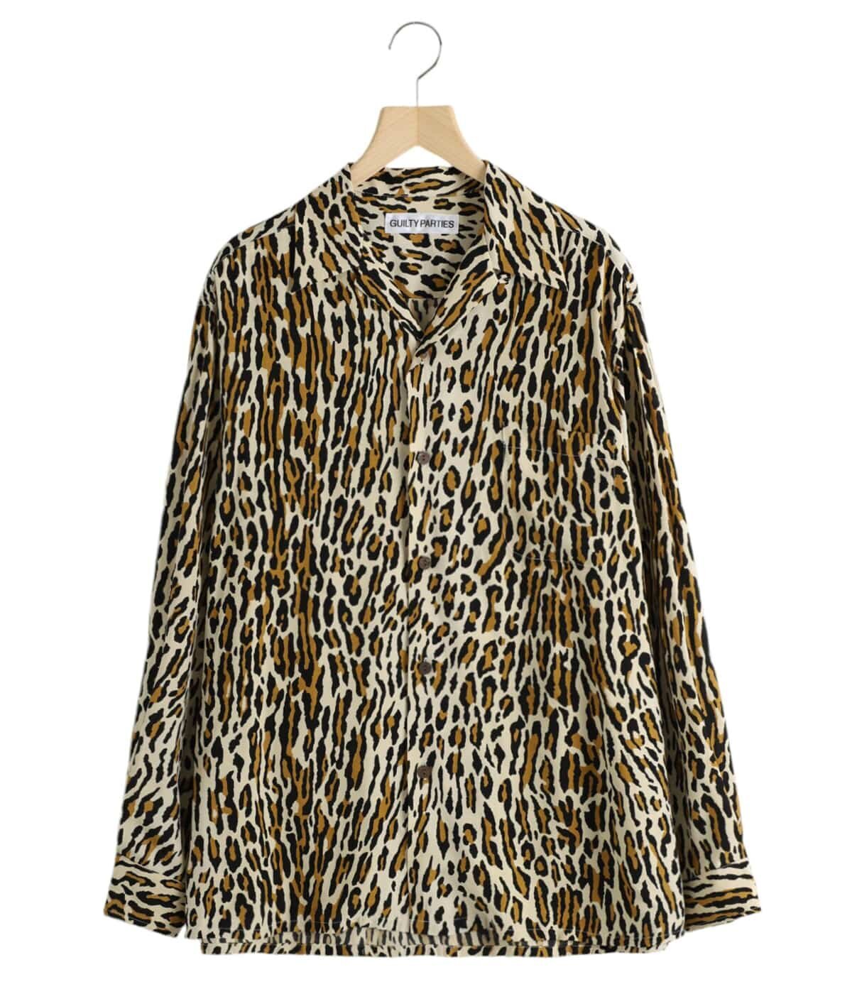 WACKO MARIA LEOPARD HAWAIIAN SHIRT L/S