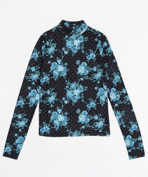 MAISON SPECIAL Flower Dot Turtle High Neck Tops