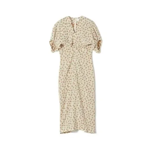 Mame Kurogouchi Floral Jacquard Volume Sleeves Dress