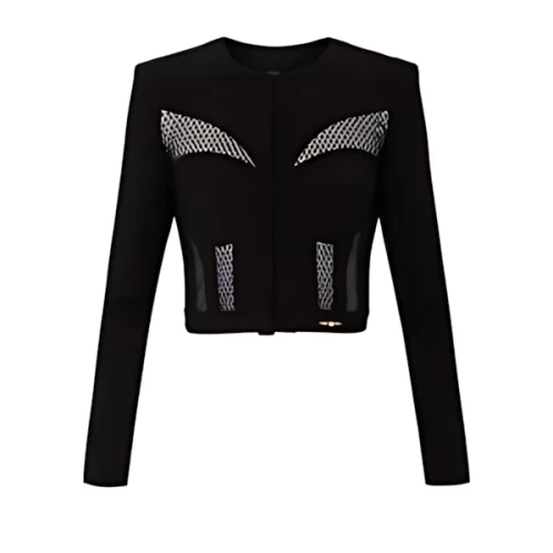 Elisabetta Franchi BUSTIER JACKET WITH TULLE INSERTS
