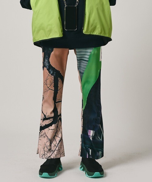 NON TOKYO PRINT RIB FLARE PANTS
