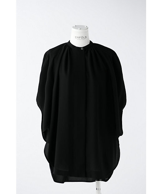 ENFOLD PEライトジョーゼット カーブスリーブワイドBLOUSE