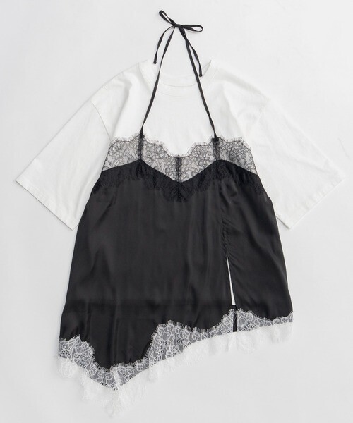 MAISON SPECIAL Lace Docking Layered TEE