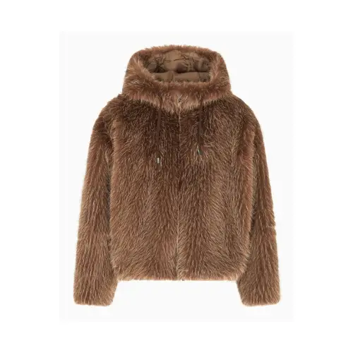 EMPORIO ARMANI Faux fur hooded blouson
