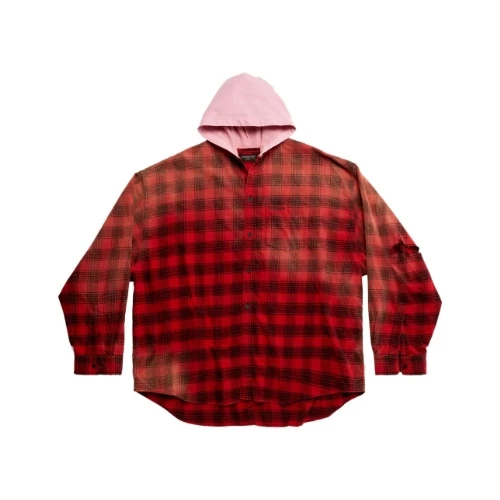 Balenciaga HOODED SHIRT OVERSIZED IN RED
