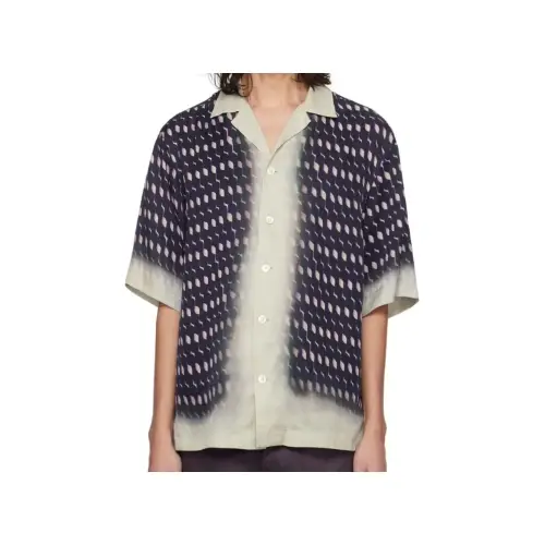 DRIES VAN NOTEN ネイビー グラフィックシャツ